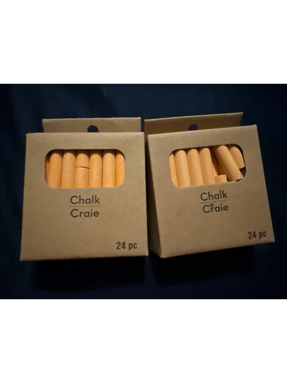 24-Piece Orange Chalk Set For Classroom & Art Use - Durable & Dust-Resistant